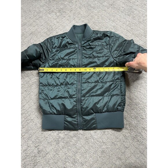 Lululemon Non-Stop Bomber Jacket Womens 4‎ Teal Shadow Green Reversible Full Zip - Picture 9 of 10